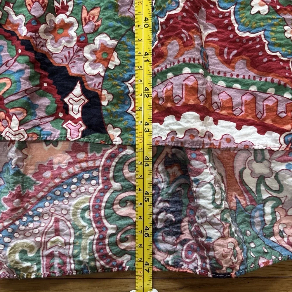 Anthropologie Antoinette Pink Paisley Boho‎ Floral Maxi Shirt Dress Relaxed Boho
